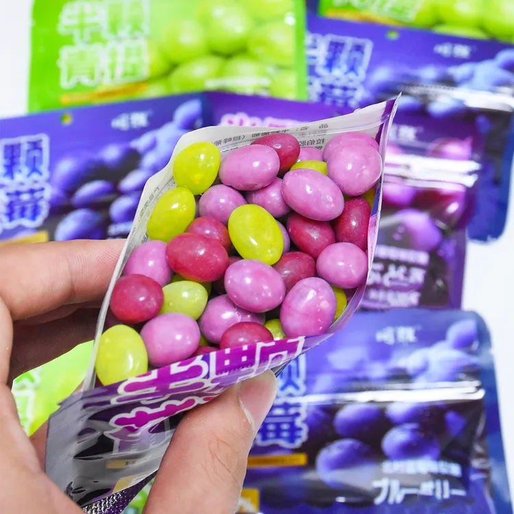  【50%果汁添加】半颗软糖葡萄蓝莓青提味高果汁果味糖果零食休闲