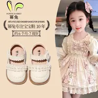 幂兔女童公主鞋软底小皮鞋春秋新款女宝宝时尚珍珠鞋子婴儿学步鞋