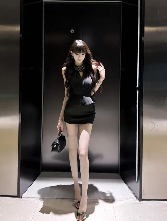 【精选优品】辣妹高腰修身包臀裙镂空显瘦时尚套装251014