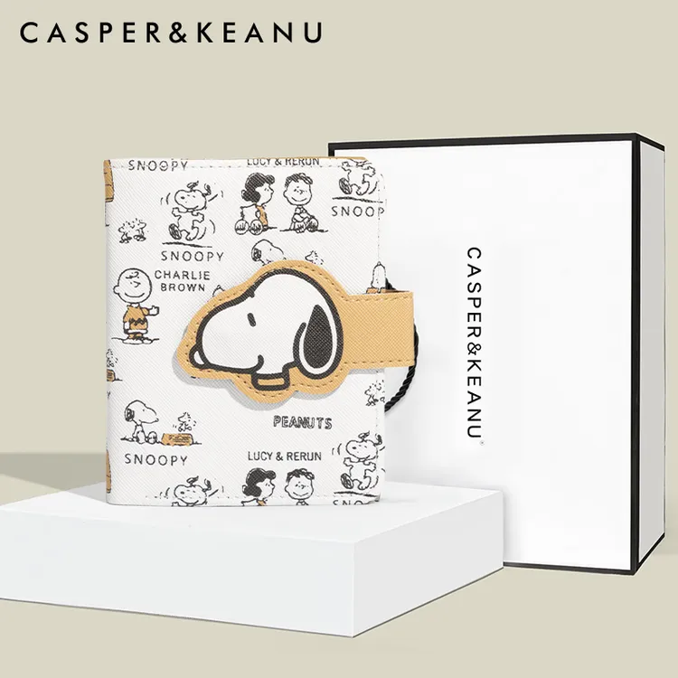 CASPER&KEANU可爱卡通史努比钱包2025新款男女通用印花零钱包卡包