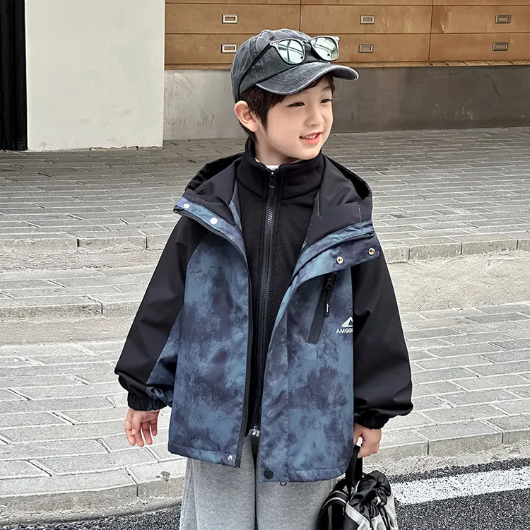 儿童装男童秋装外套2025新款春秋款中大童三合一秋季可拆卸冲锋衣