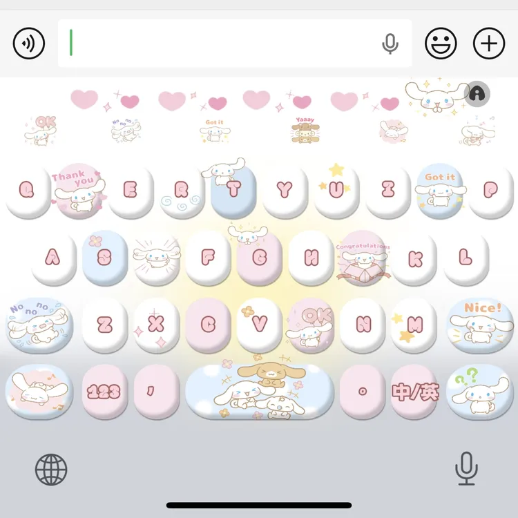 爱心玉桂狗/ios苹果安卓百度输入法皮肤键盘白肚皮双系统双色