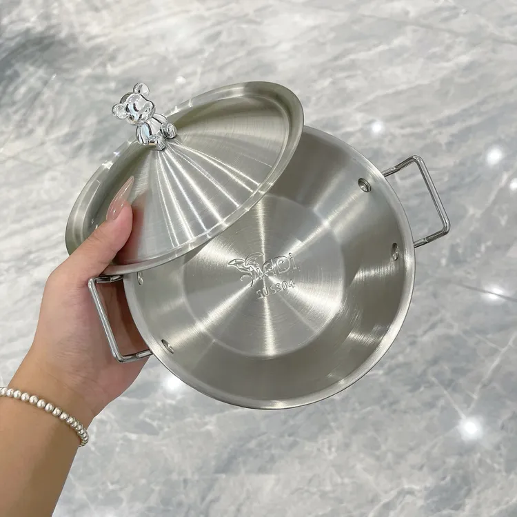 颖迪304泡面碗带小熊盖17CM一个食面碗螺丝粉碗