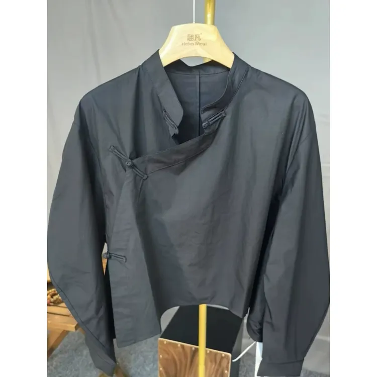 翮凡特卖→精品 纯棉 国风 盘扣衬衣 100%棉 均码 包邮