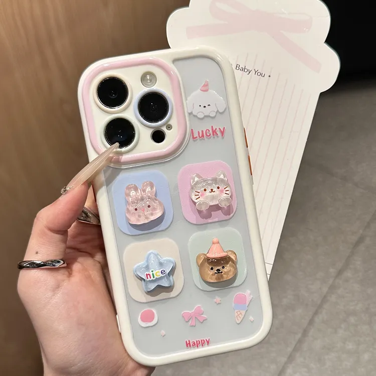 雅天立小熊猫咪兔子适用苹果16/13手机壳华为P70vivoppo小米15套