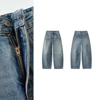 【大C严选】奢牌！重工洗水100埃及棉弯刀牛仔裤~王炸口碑款