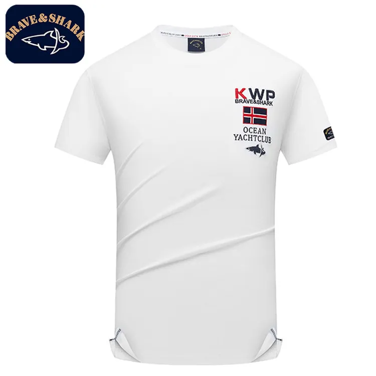 【官方正品】BRAVE&SHARK/勇士鲨鱼短袖T恤男圆领刺绣时尚夏季半袖