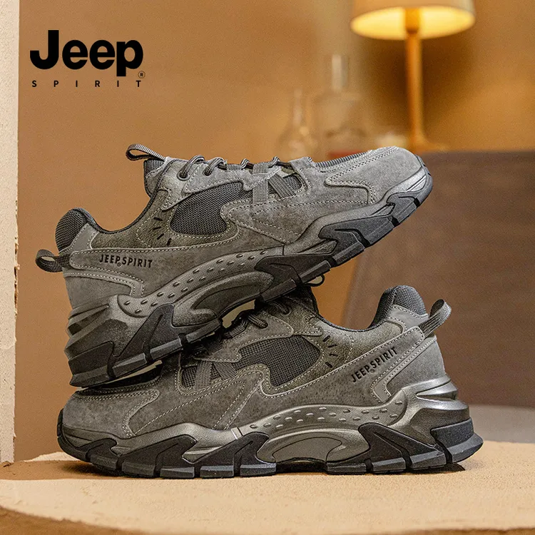 JEEPSPIRIT老爹鞋防滑时尚休闲鞋四季百搭秋冬加绒透气潮流男鞋