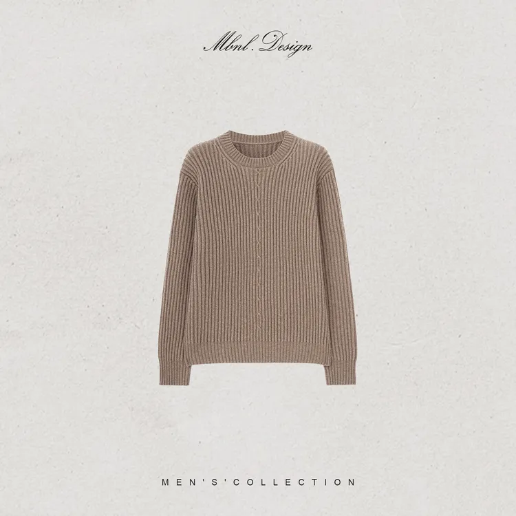 MBNL-F「WarmSpine反底坑条」秦磊男装羊毛混纺毛衫LL-WSY1151