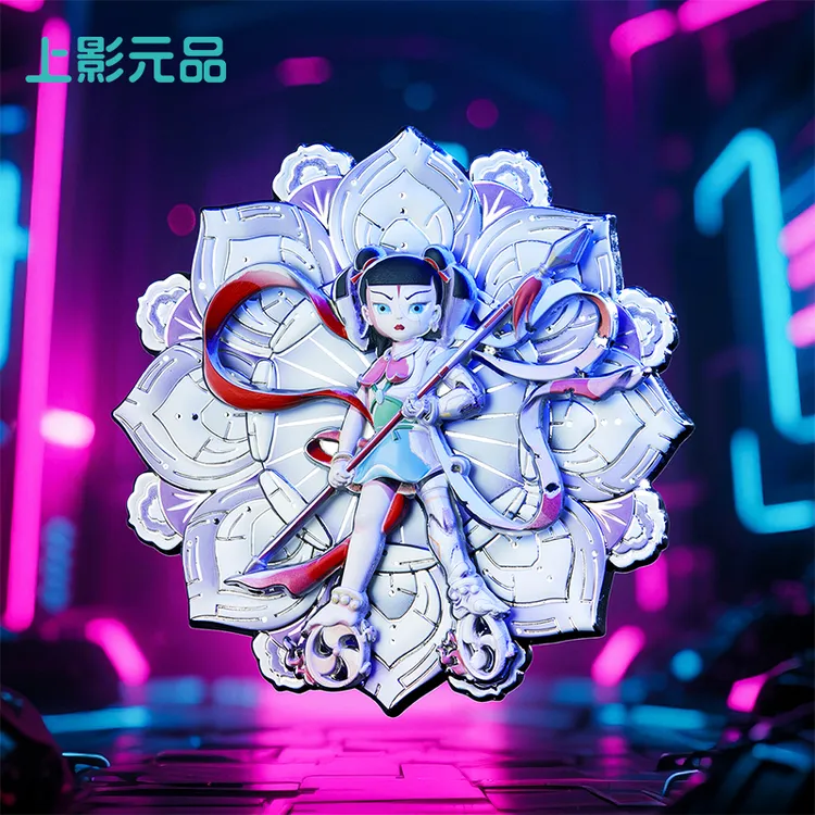 上美影哪吒闹海硬核科幻创意旋转冰箱贴金属磁吸房间装饰动漫周边