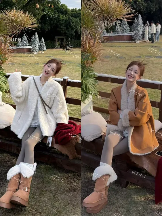 11锦羽双栖”鼎厚版本！定制双面环保小湖羊气质毛毛外套