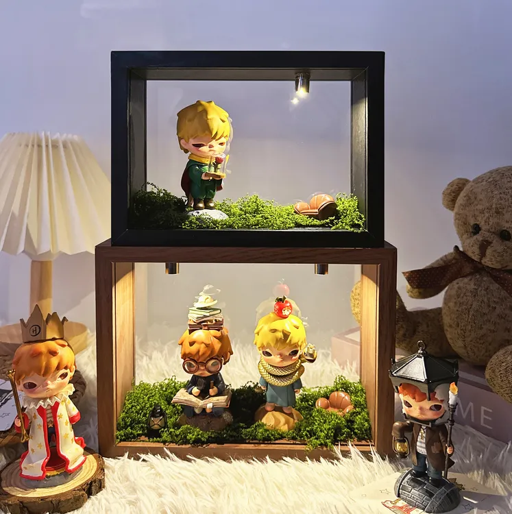 小野盲盒中空收纳展示盒立体手工相框泡泡玛特diy造景带灯摆件