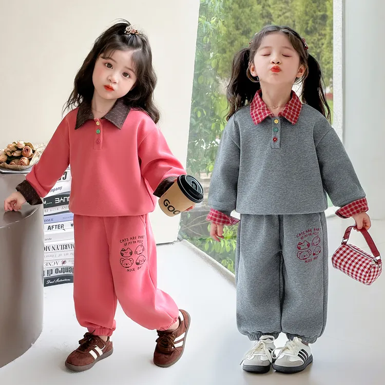 女童秋装套装2025新款3-6岁幼儿园潮款小童女宝春秋季洋气两件套