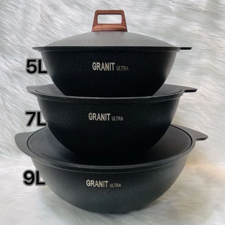 俄罗斯进口麦饭石特厚抓饭锅炒炖多用不粘锅