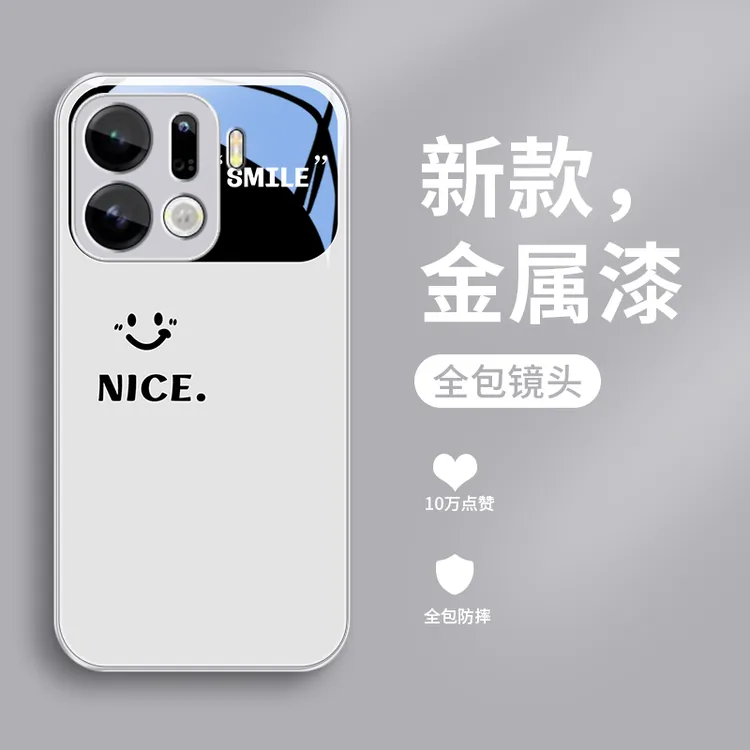 Nice视窗适用oppoFindX9手机壳FindX9Pro玻璃壳简约男士全包散热