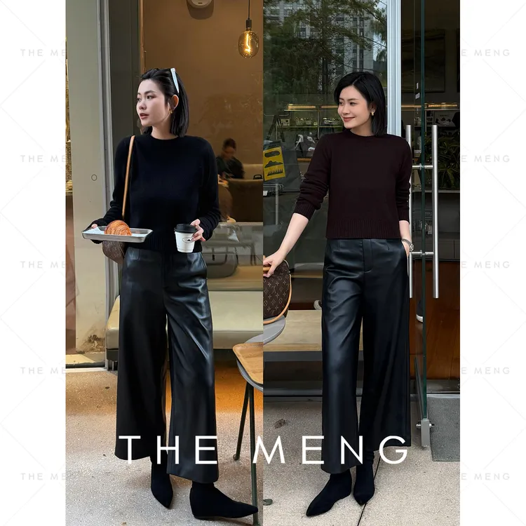 THE MENG【超比例】超纤蛋白皮极简休闲皮裤#M253P0889+M254P1461