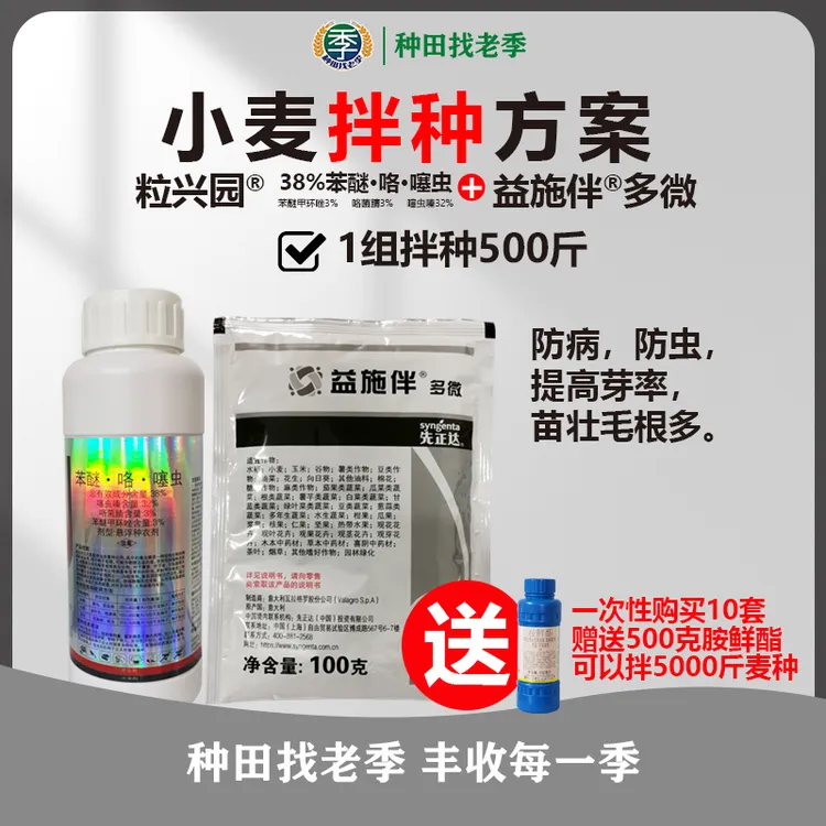 小麦拌种方案粒兴园38%苯醚·咯·噻虫益施伴多微