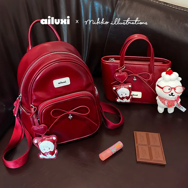 双十一爱路喜包包女可爱托特包单肩手提斜挎包红色送礼新娘伴娘包