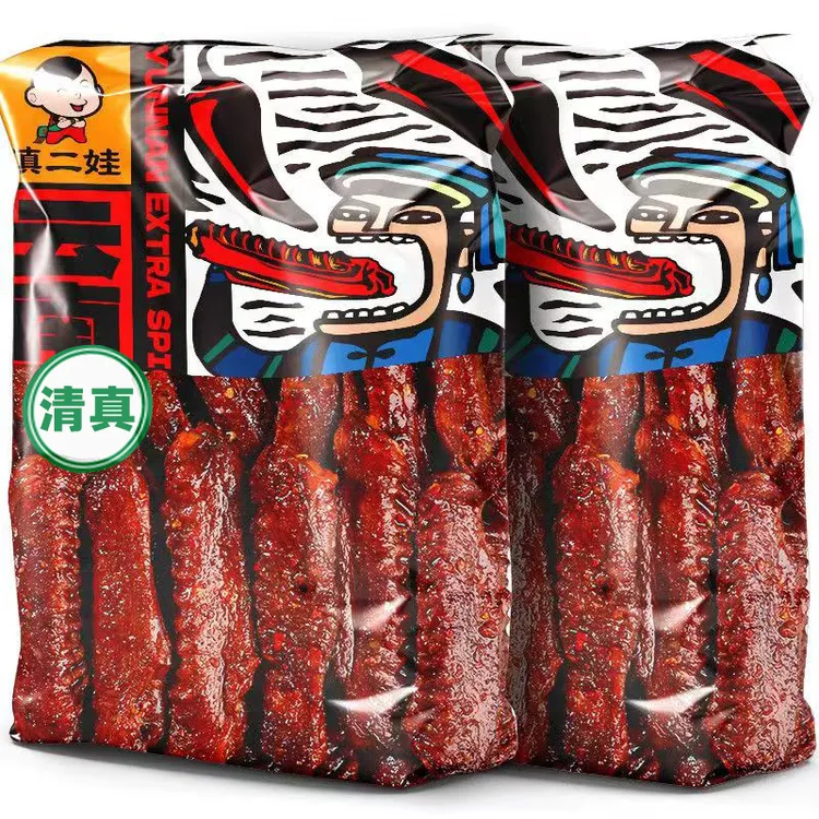 滇二娃卤香鸭翅中手撕爆辣鸭肉零食网红同款休闲小吃解馋清真卤翅