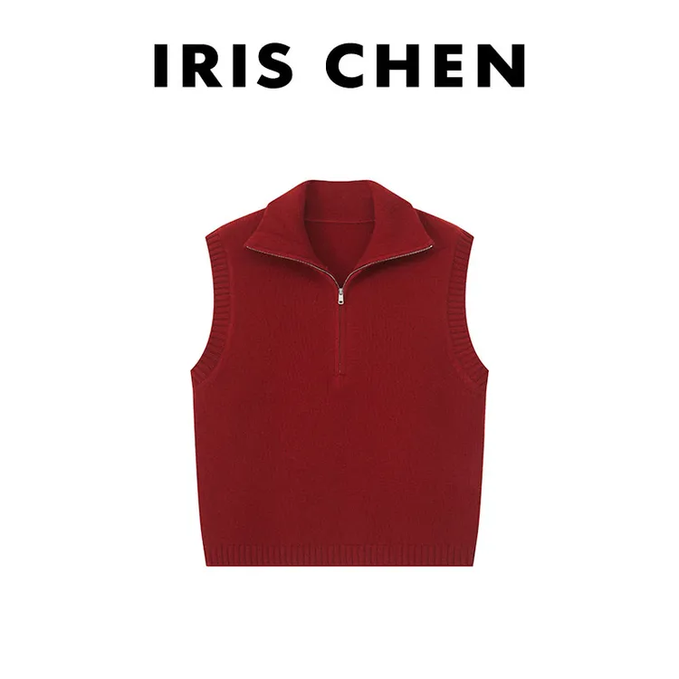 【现货】IRIS CHEN 多伦多 2025秋冬“100绵羊毛300g”拉链立领马甲