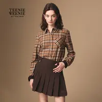 *TeenieWeenie小熊女装衬衫25秋新款气质通勤格纹上衣TTYW254TW1B