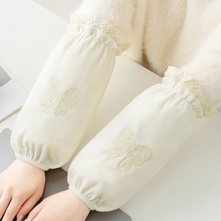 新款长款绒袖套女款上班耐脏加大护袖成人工作耐磨羽绒服专用套袖