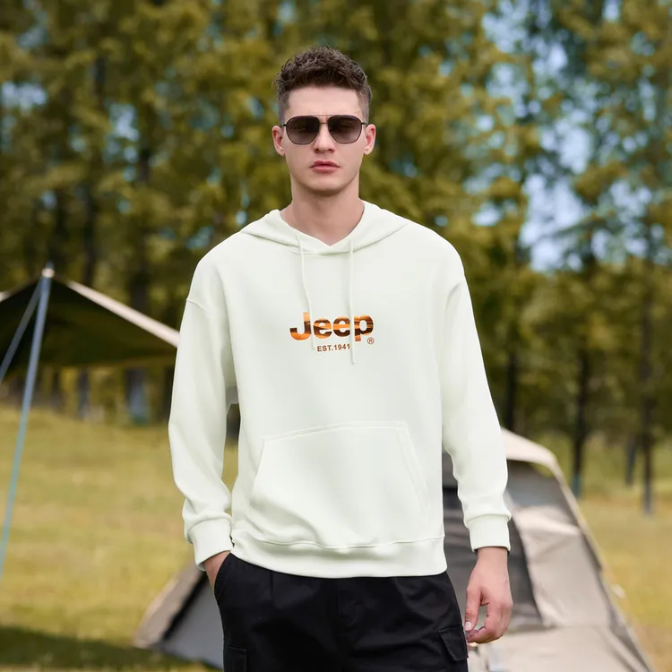 jeep吉普连帽加绒款卫衣男款2025秋冬新款宽松男生上衣男款外套潮
