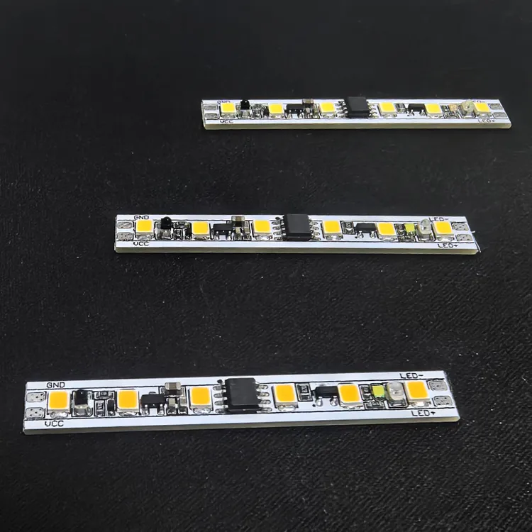 橱柜LED灯槽无暗区免开孔手扫感应开关模块12V/24V宽8mm穿透PC罩