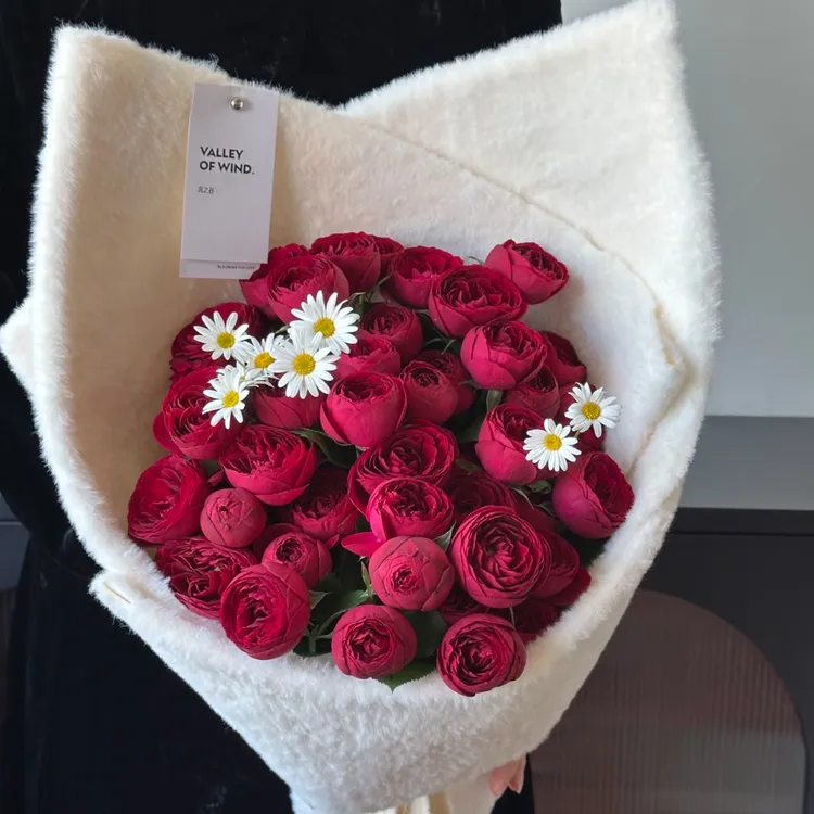 直播【星语】秋冬毛绒植绒布鲜花花束包花布暖绒布料手工花艺包装材料