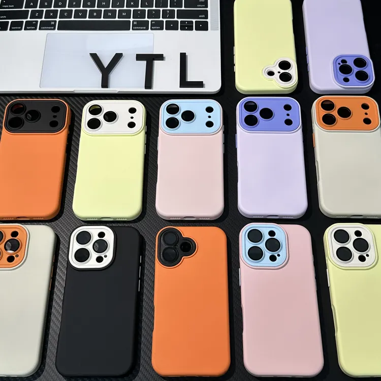 雅天立全包高级感撞色镜头适用iPhone17/16promax手机壳苹果15/14