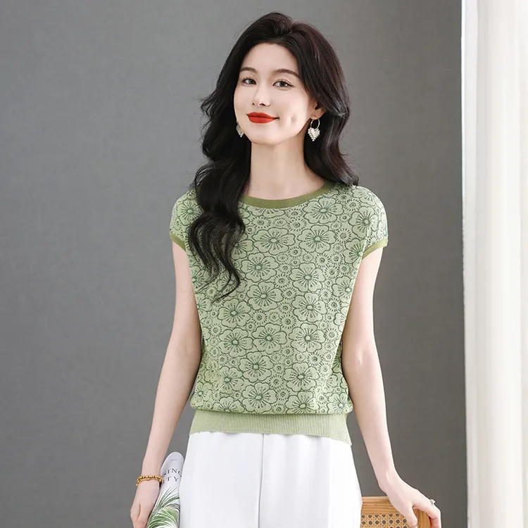 高档提花天丝短袖t恤女士夏季2025新款女装宽松遮肚子蝙蝠衫上衣