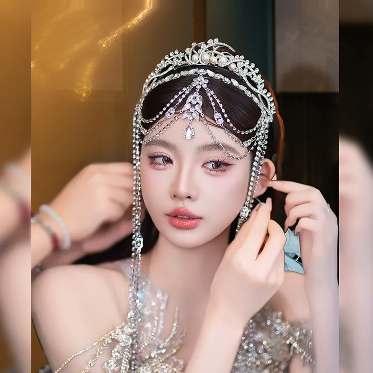 合金锆石婚庆饰品 韩系新娘发饰水钻轻奢旅拍婚纱照配饰品MT0203