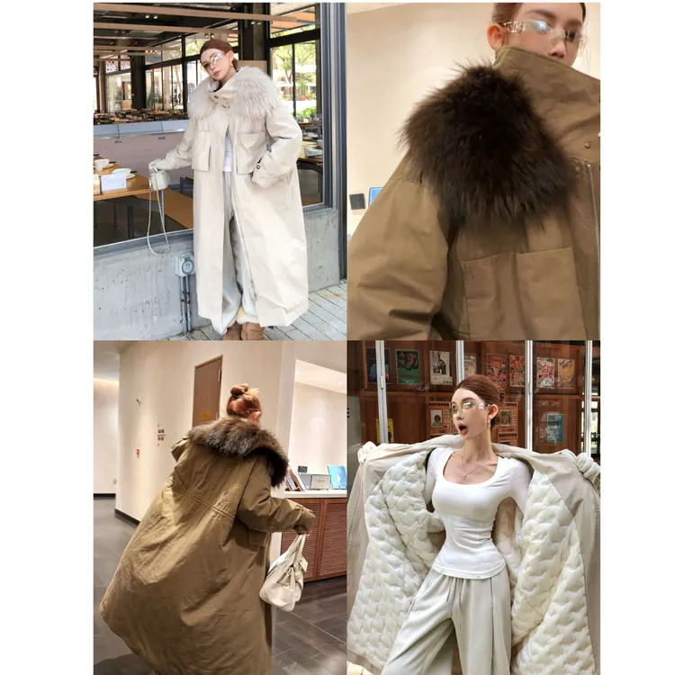 婉君【年度大战袍】进口“貉子毛领”200g白鹅绒“外套LWJ25D4C3809