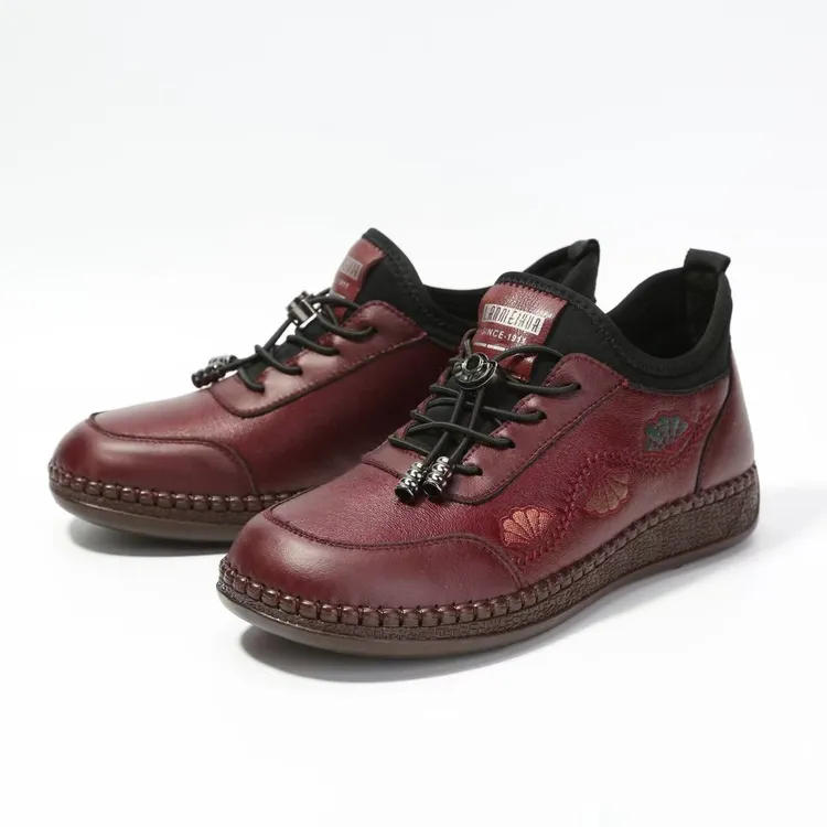 老美华女士冬季新款时尚平底软底妈妈鞋434201036