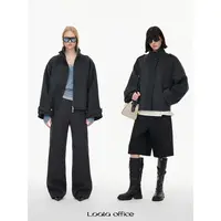 LOALA OFFICE【09.28新品】Loala office 经典廓形立领短羊毛大衣