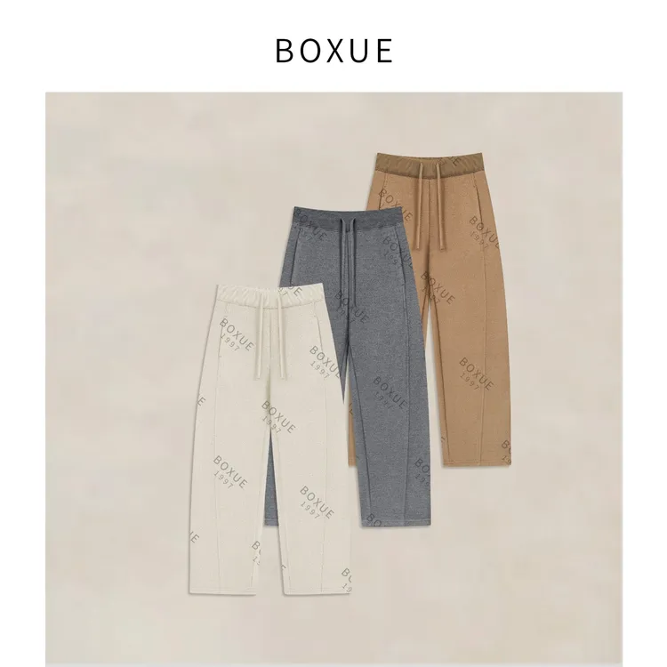 BOXUE“雪花裤”2025秋冬羊毛粗防桑蚕丝糯米裤 裤子#251025K5979