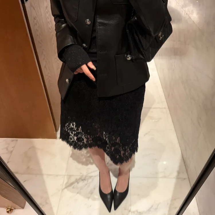 KEEP KAPU靠谱【软香lace】重工定位浮雕蕾丝长/短半裙KP253394