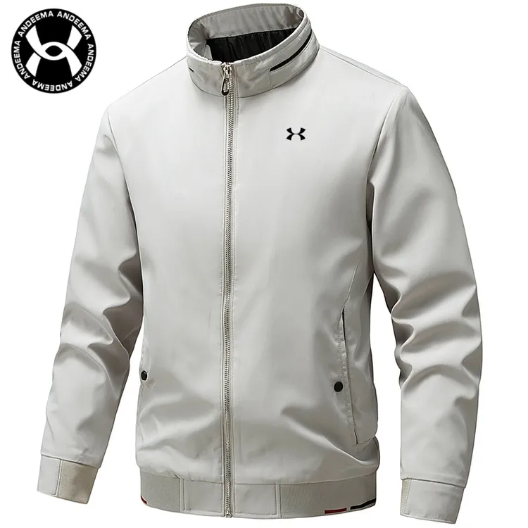 2025新款男士时尚户外商务休闲百搭透气防风潮流立领修身夹克上衣