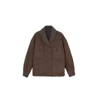 棉骨感水洗牛仔复古卷毛领外套YQC71692