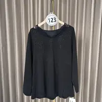 【123】常规款针织秋季薄款长袖毛针织衫黑色设计师毛衣均码
