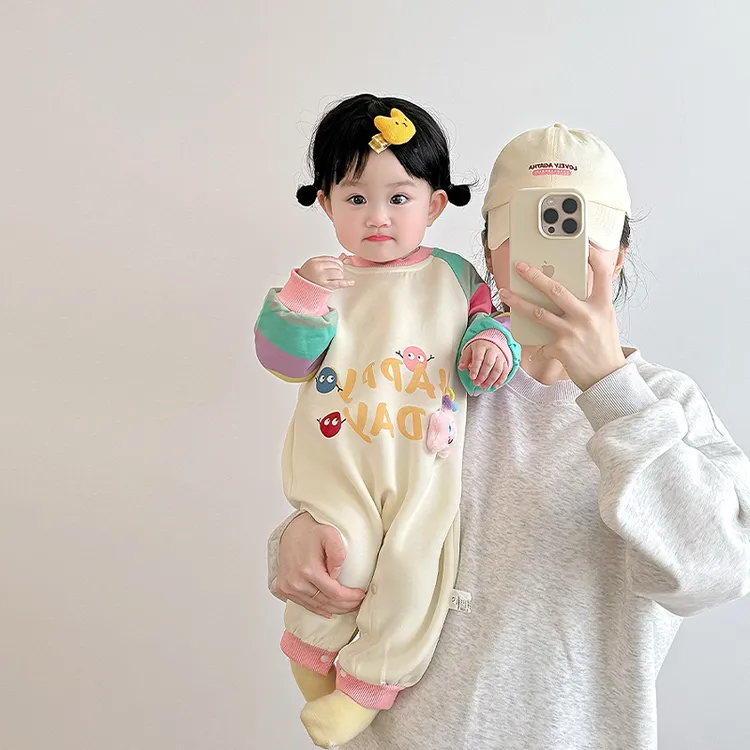 女宝早秋穿搭超萌外出包屁衣宝宝秋季连体衣小月龄秋装婴儿包屁衣