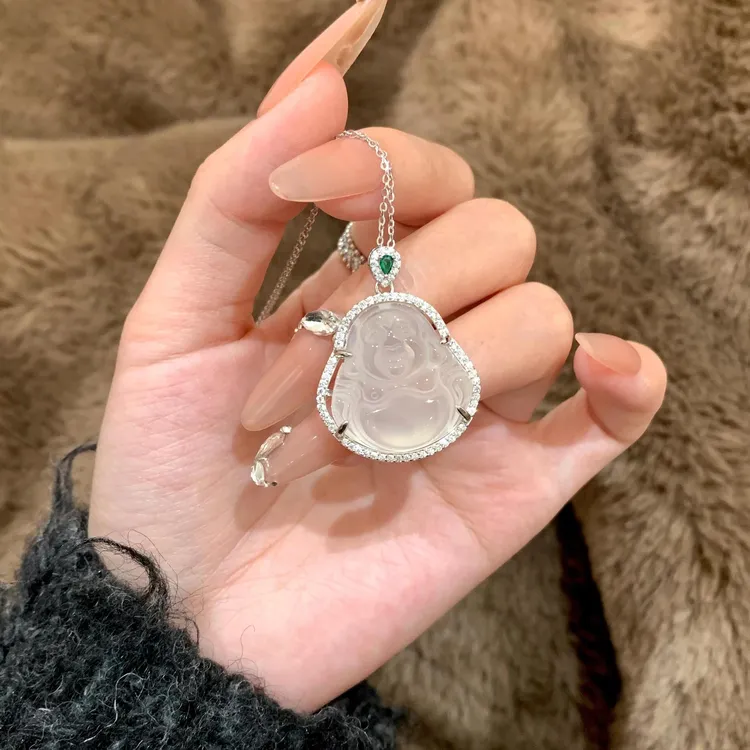 钛钢项链 PANLANE新款弥勒佛项链女轻奢小众高级感锁骨链