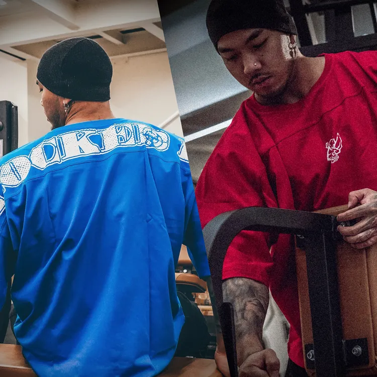 IRONJUNGLE GYM “锁定”系列美式复古宽松训练T恤超落肩