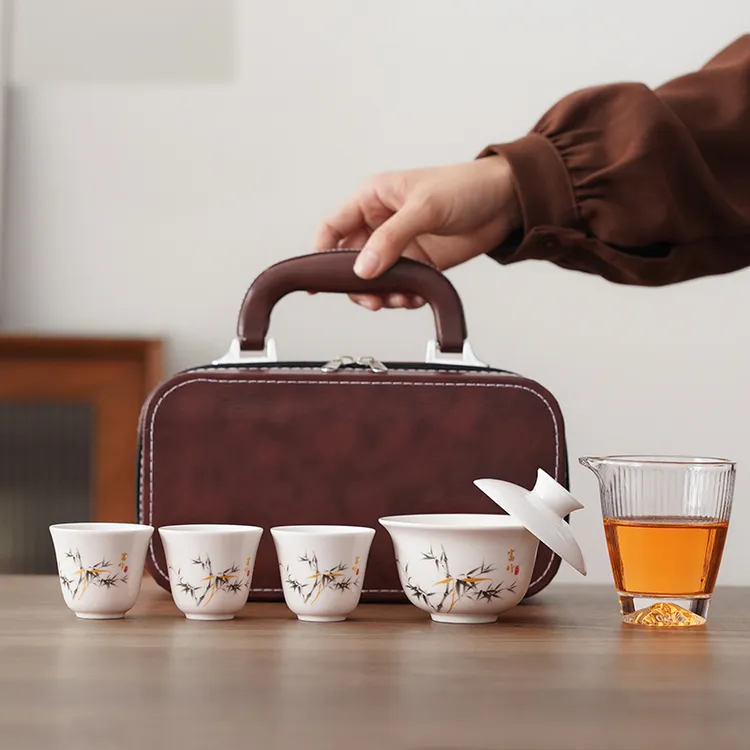 德化白瓷旅行功夫茶具天气套装侘寂风高端海员