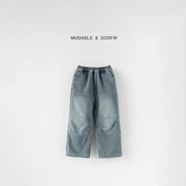 【MUSHISLE】阿又冬季童装儿童男童中大童秋冬加厚水洗牛仔裤85098D