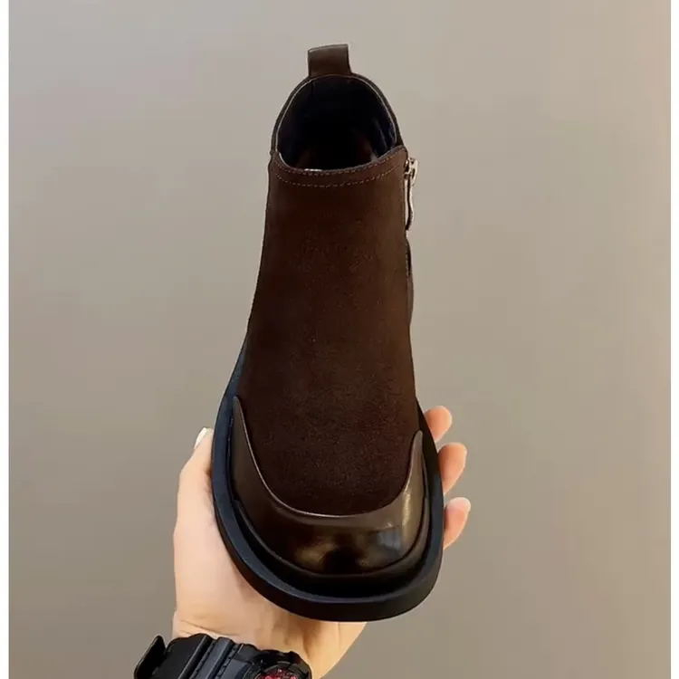 58302商务休闲软皮板鞋新款高帮侧拉链男士黑色鞋韩版休闲男皮鞋