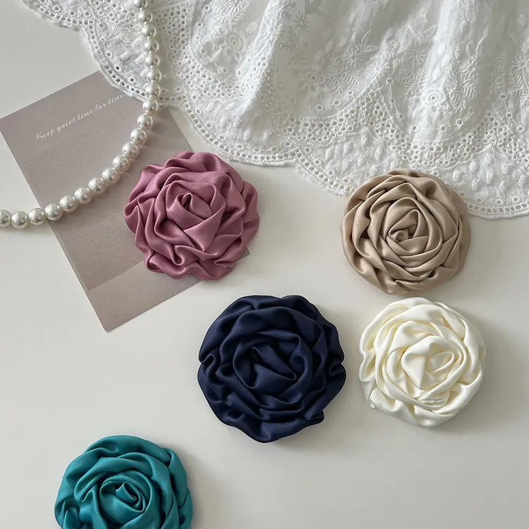 非金属布艺胸针 胸花布艺缎面花朵别针复古衬衣西装胸针外套装饰