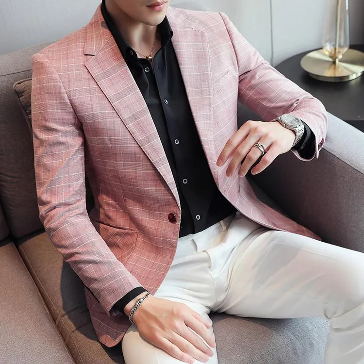 【香港立督&轻奢正品】漫威毒液格子西装外套男士春季休闲商务简