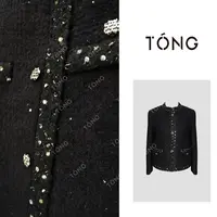 【夜幕】绵羊毛+羊驼毛黑闪奢感钉珠开衫短外套 YW269