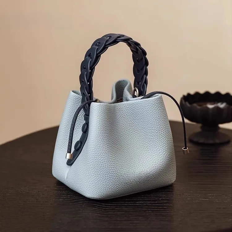 菜篮子手提包包女式2025新款夏季百搭单肩斜挎包女款小众水桶女包